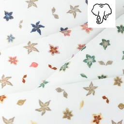 [S1062L] Double Gauze Cotton Flat Flowers Snoozy Fabrics