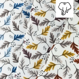 [S1064L] Double Gauze Cotton Flat Leaves Snoozy Fabrics