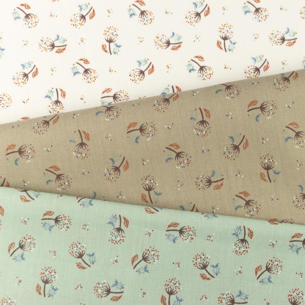 [S1089L] Poplin Bedrukt Paardenbloem