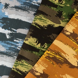 [S1095R] Popeline Stampato Graffiti Camuffare