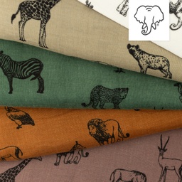[S1140L] Doble Gasa Plano Impreso Fauna Silvestre Snoozy Fabrics