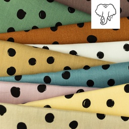 [S1154R] Popelín Potisk Podepsaný Tečky Snoozy Fabrics
