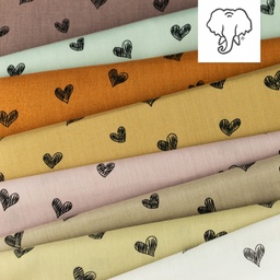 [S1155L] Popelín Potisk Podepsaný Srdce Snoozy Fabrics